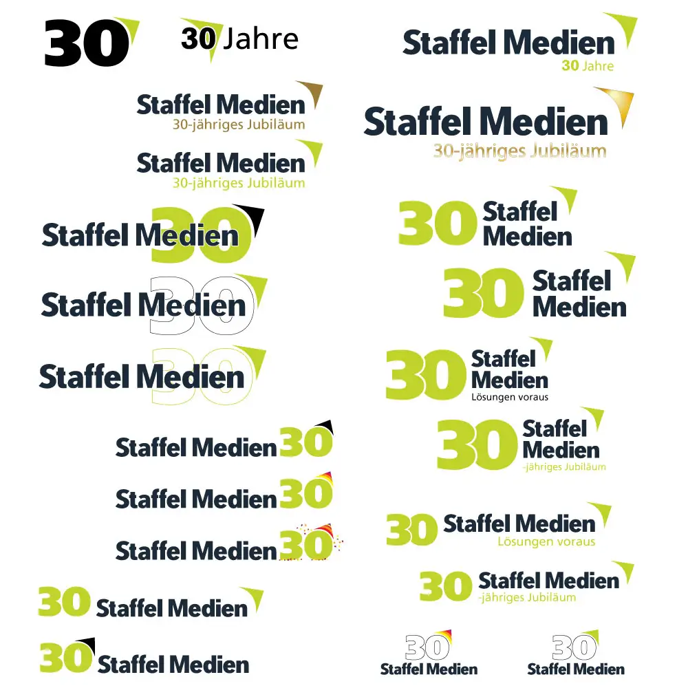 Staffel Medien AG 30 Jahre Jubiläum Logo Ideen
