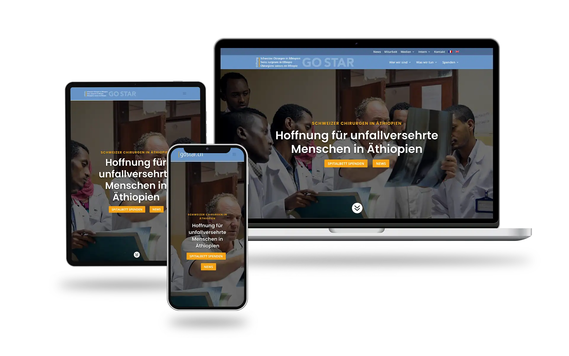 Webseiten erstellen für Go Star Stiftung