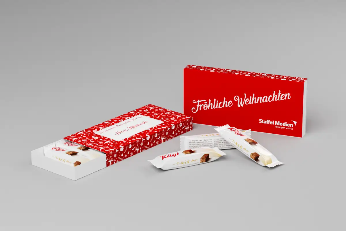 Die süsse Weihnachtskarte - StaffelWaffel mit Schokoladen-Überraschung